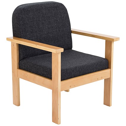 FF First Wooden Reception Armchair Charcoal