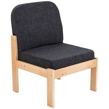 FF First Wooden Reception Side Chair Charcoal