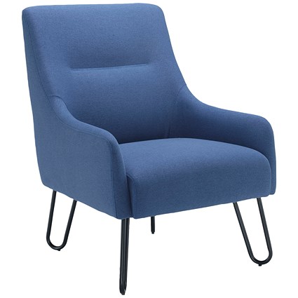 Jemini Reception Armchair, Hairpin Leg, Navy Jemini Reception Armchair, Hairpin Leg, Navy