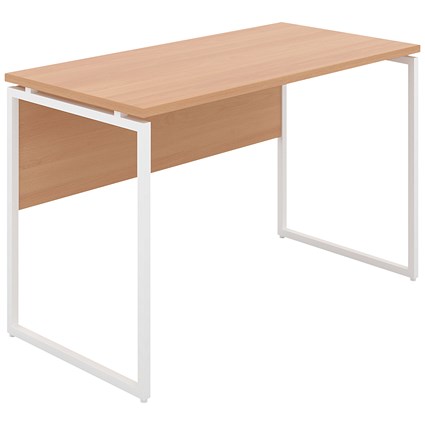 Soho Square Leg Desk, 1200mm, Beech Top, White Leg
