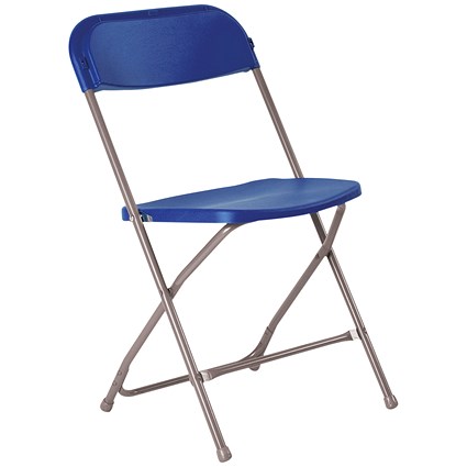 Titan Straight Back Folding Chair, 445x460x870mm, Blue Titan Straight Back Folding Chair, 445x460x870mm, Blue