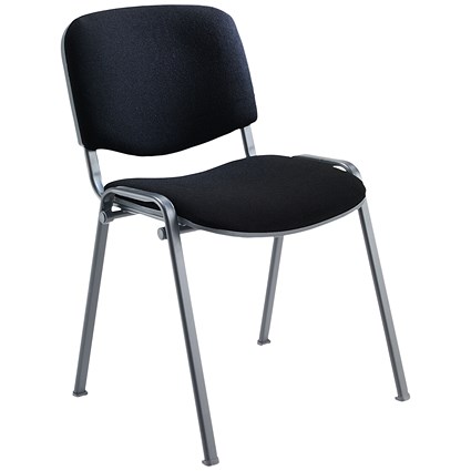 Jemini Ultra Multipurpose Black Frame Stacking Chair, Black