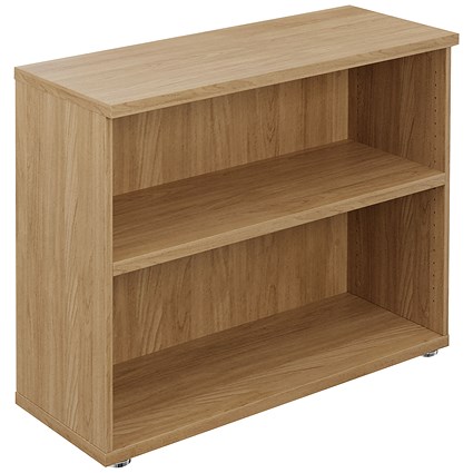 Avior Executive Low Bookcase, 1 Shelf, 800mm High, Oak