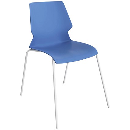 Jemini Uni 4 Leg Chair 530x570x855mm Blue/White