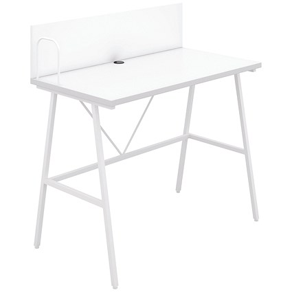 Soho Desk with Backboard White/White Leg