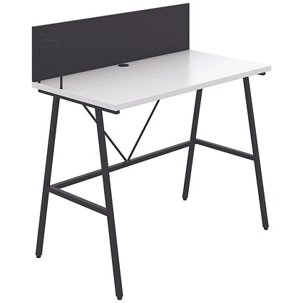 Soho Desk with Backboard White/Black Leg