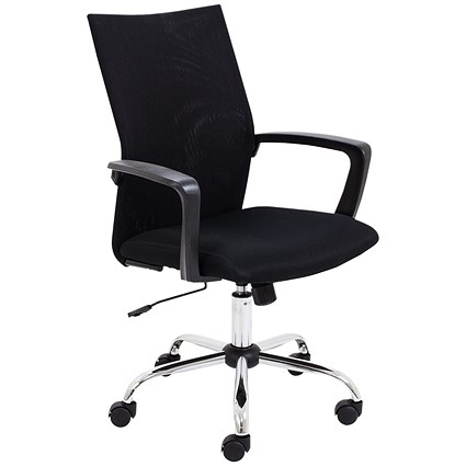 First One Task Mesh Chair With Arms, Black