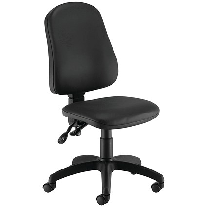 First Calypso Operator Chair, 2 Lever, Leather Look, Black