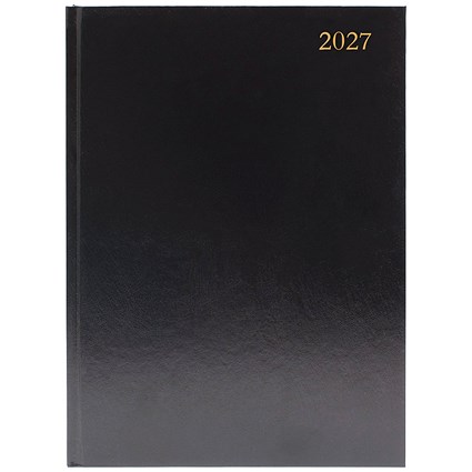 Desk Diary Day Per Page Appt A4 Black 2027