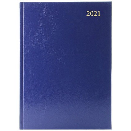 Desk Diary Day Per Page Appointments A4 Blue 2021