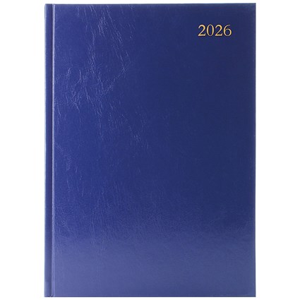 5 Star A4 Appointment Desk Diary, Day Per Page, Blue, 2026