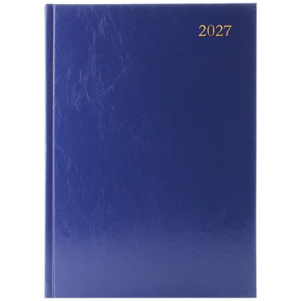 Desk Diary Day Per Page Appt A4 Blue 2027