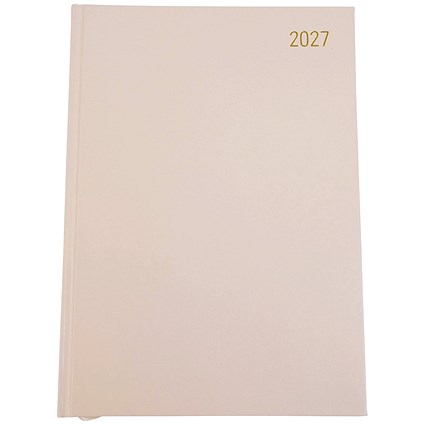 5 Star Desk Diary Day Per Page A4 Soft Beige 2027