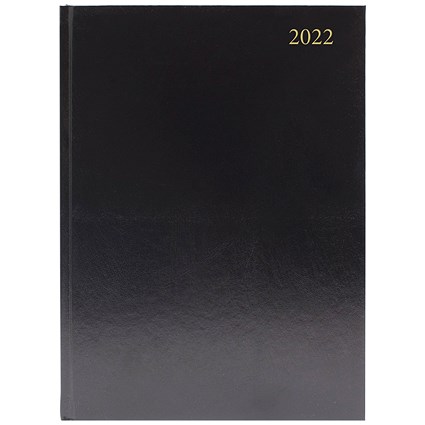 Desk Diary Day Per Page A4 Black 2022