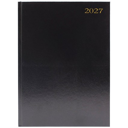 Desk Diary Day Per Page A4 Black 2027
