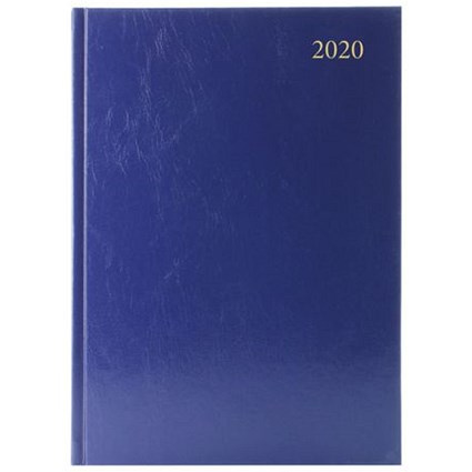 2020 Diary A4, Day Per Page, Blue