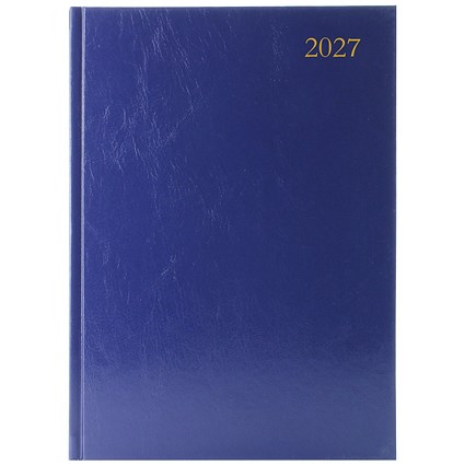 Desk Diary Day Per Page A4 Blue 2027