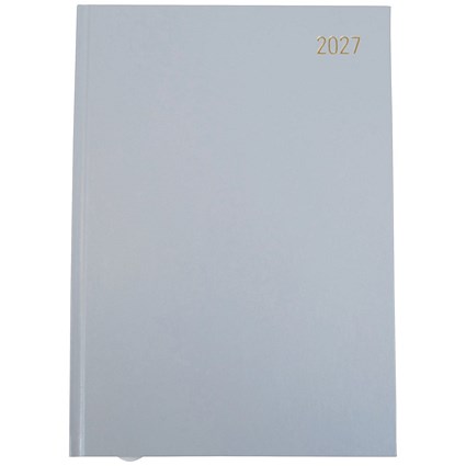5 Star Desk Diary Day Per Page A4 Silver Grey 2027