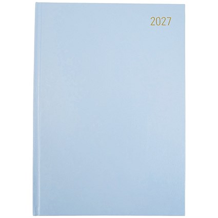 5 Star Desk Diary Day Per Page A4 Soft Blue 2027