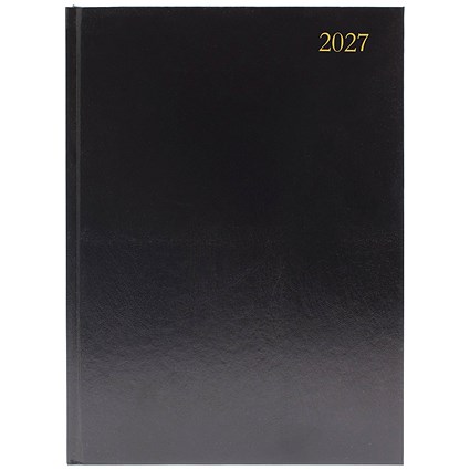 Desk Diary 2 Day Per Page A4 Black 2027
