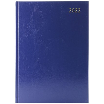 Desk Diary Week To View A4 Blue 2022