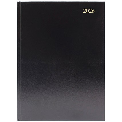 5 Star A5 Appointment Desk Diary, Day Per Page, Black, 2026