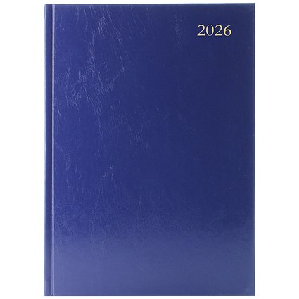 5 Star A5 Desk Diary, Day Per Page, Blue, 2026