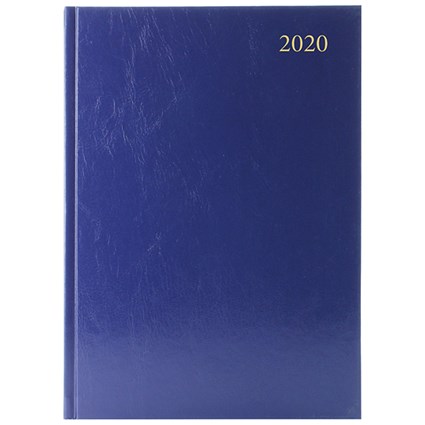 2020 Diary A5, 2 Days Per Page, Blue