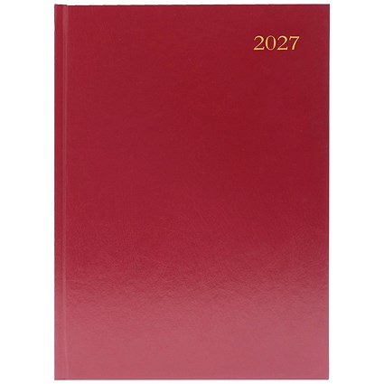 Desk Diary Week To View A5 Burgndy 2027