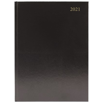 Desk Diary Week to View A5 Black 2021