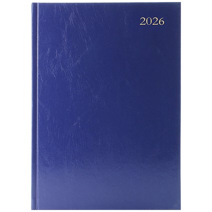 5 Star A5 Desk Diary, Week To View, Blue, 2026