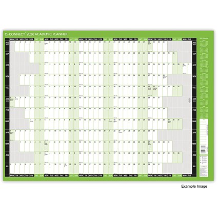 Q-Connect Academic Planner, Mounted, 855x610mm, 2026-27