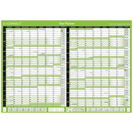 Q-Connect 16 Month Planner, Unmounted, A1, 2023-24