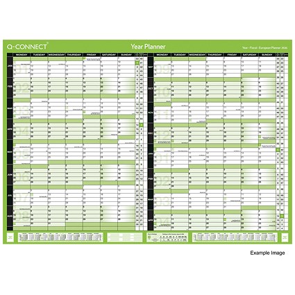 Q-Connect 16 Month Planner, Unmounted, A2, January 2026-April 2027