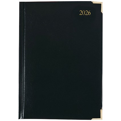 5 Star A4 Executive Diary, Day Per Page, Black, 2026