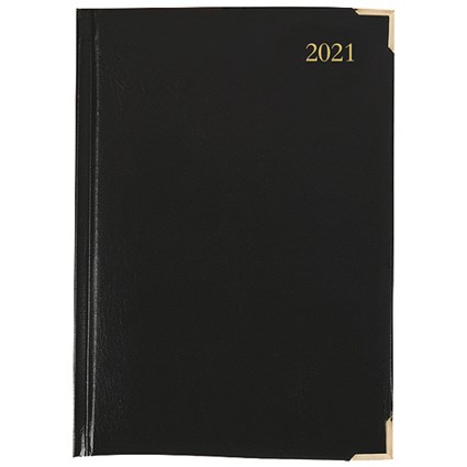 Executive Diary Day Per Page A5 Black 2021