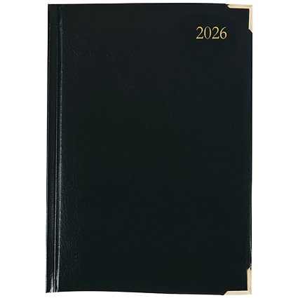 5 Star A5 Executive Diary, Day Per Page, Black, 2026