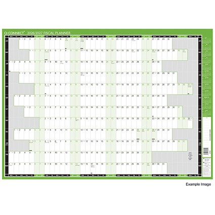 Q-Connect Fiscal Planner, Mounted, 855x610mm, April 2026-March 2027