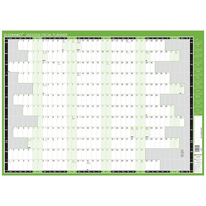 Q-Connect Fiscal Planner, Unmounted, 855x610mm, 2024-25