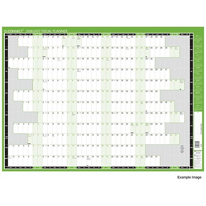 Q-Connect Fiscal Planner, Unmounted, 855x610mm, April 2026-March 2027