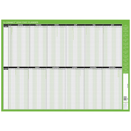 Q-Connect Staff Planner, Unmounted, 855x610mm, 2024