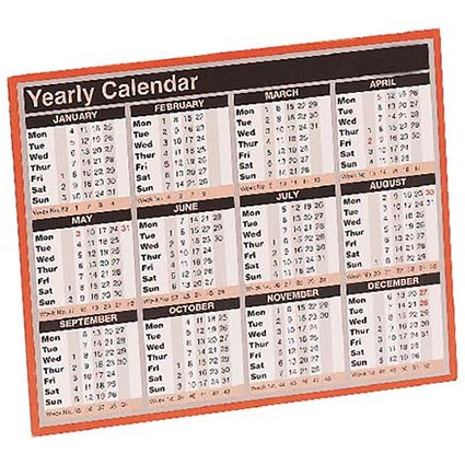 2019 Year to View Calendar - 257x210mm