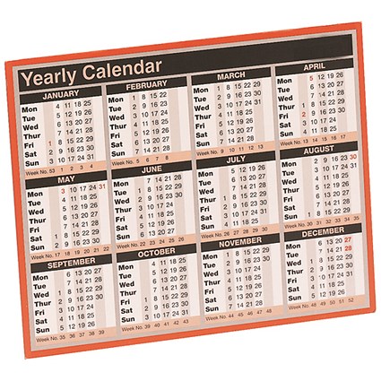 Year To View Calendar 257 x 210mm 2021