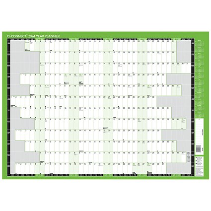 Q-Connect Year Planner, Unmounted, 855x610mm, 2024