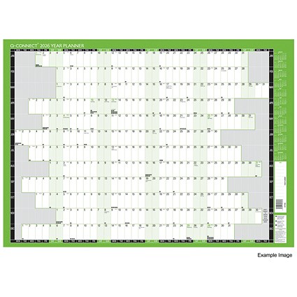 Q-Connect Year Planner, Unmounted, 855x610mm, 2026