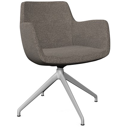 Tub Chair Main Line Flax Grey 4 Leg Metal Base in Silver Smooth