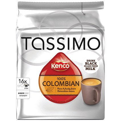 Tassimo Kenco Colombian Coffee Pods, 16 Capsules, Pack of 5