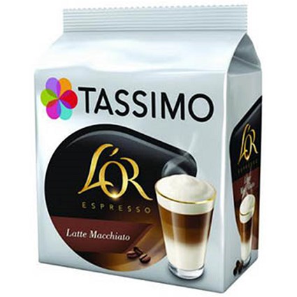 Tassimo L'Or Espresso Latte Macchiato Coffee Pods, 8 Capsules, Pack of 5
