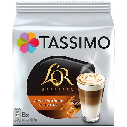 Tassimo L'Or Espresso Latte Macchiato Caramel Coffee Pods, 8 Capsules, Pack of 5