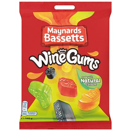 Maynards Bassets Wine Gums Share Bags 165g (Pack of 12)